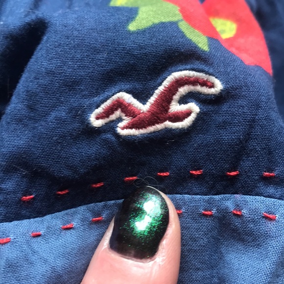 Hollister Navy High Waisted Floral Circle Skirt, Size XS - Picture 3 of 5